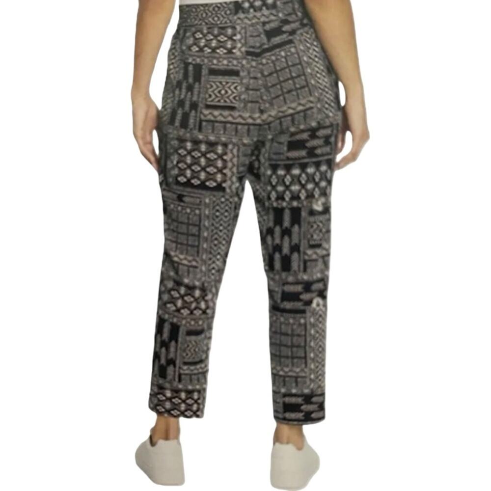 Jessica Simpson Print Pull On Cropped Pants Black Large - Picture 2 of 8